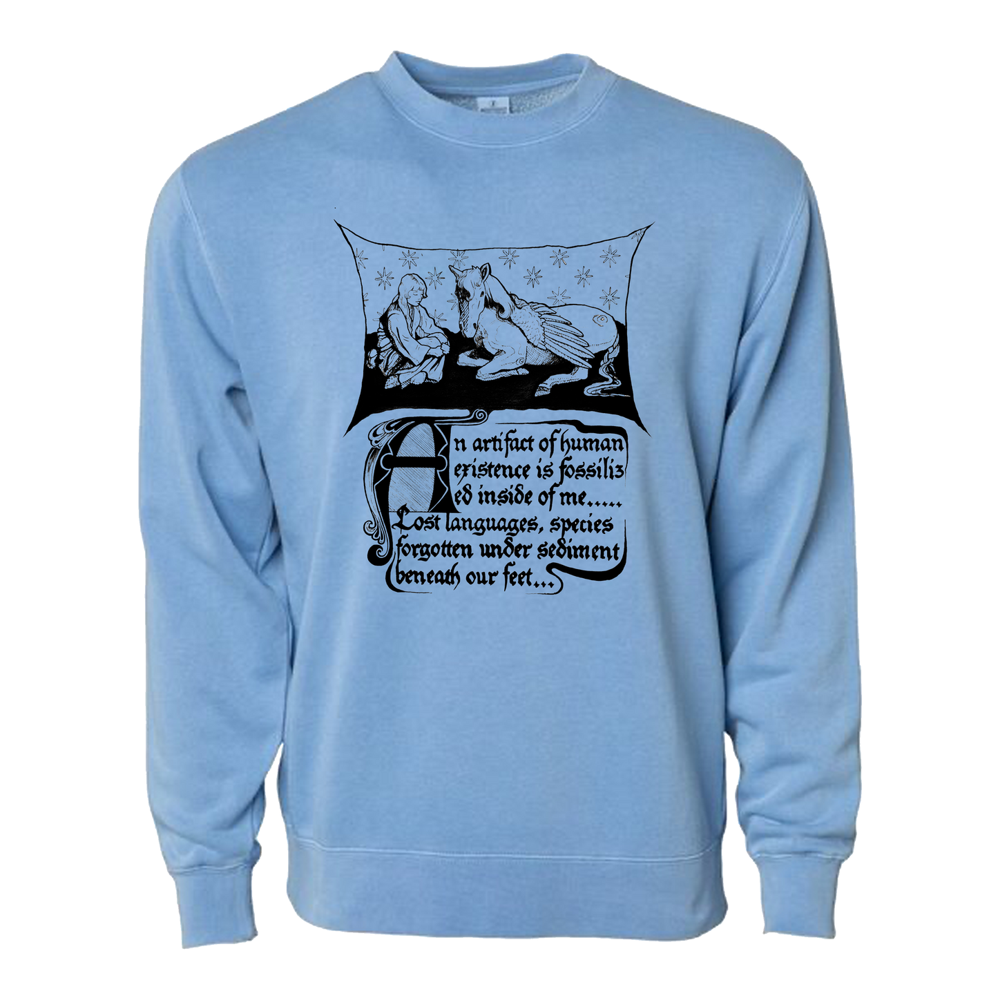 blue crewneck